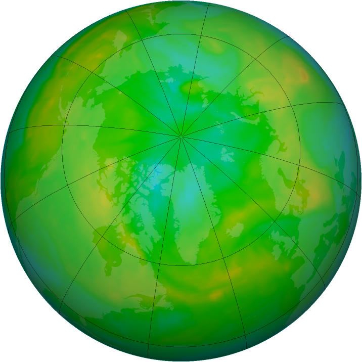 Arctic ozone map for 10 July 2015